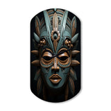 African Tribal Dogon Mask - Asymmetric Metal Wall Clock