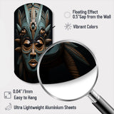 African Tribal Dogon Mask - Asymmetric Metal Wall Clock