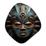 African Tribal Dogon Mask - Asymmetric Metal Wall Clock