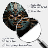 African Tribal Dogon Mask - Asymmetric Metal Wall Clock