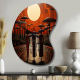 African Tribes Ancient Traditions VI - Asymmetric Metal Wall Clock
