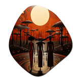 African Tribes Ancient Traditions VI - Asymmetric Metal Wall Clock