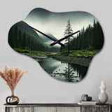 Alaska Wilderness Solitude - Asymmetric Metal Wall Clock