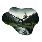 Alaska Wilderness Solitude - Asymmetric Metal Wall Clock