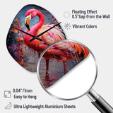 Fuchsia Flamingo Intense Art deco - Asymmetric Metal Wall Clock