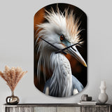 Beige Animal Heron - Asymmetric Metal Wall Clock