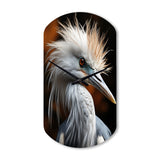 Beige Animal Heron - Asymmetric Metal Wall Clock