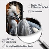 Beige Animal Heron - Asymmetric Metal Wall Clock