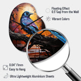 Animal Obsidian Raven Drips I - Asymmetric Metal Wall Clock