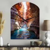 Canyon Antelope Turquoise Drips - Asymmetric Metal Wall Clock