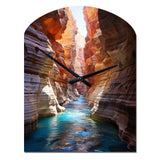 Canyon Antelope Turquoise Drips - Asymmetric Metal Wall Clock