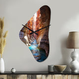 Canyon Antelope Turquoise Drips - Asymmetric Metal Wall Clock