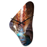 Canyon Antelope Turquoise Drips - Asymmetric Metal Wall Clock