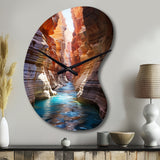 Canyon Antelope Turquoise Drips - Asymmetric Metal Wall Clock
