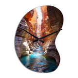 Canyon Antelope Turquoise Drips - Asymmetric Metal Wall Clock