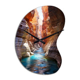 Canyon Antelope Turquoise Drips - Asymmetric Metal Wall Clock
