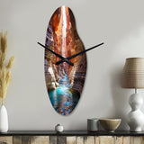 Canyon Antelope Turquoise Drips - Asymmetric Metal Wall Clock