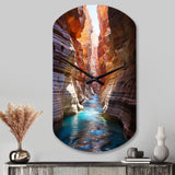 Canyon Antelope Turquoise Drips - Asymmetric Metal Wall Clock
