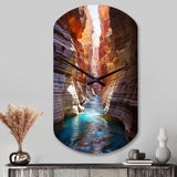 Canyon Antelope Turquoise Drips - Asymmetric Metal Wall Clock