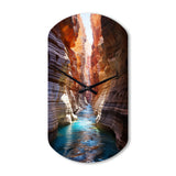 Canyon Antelope Turquoise Drips - Asymmetric Metal Wall Clock