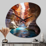 Canyon Antelope Turquoise Drips - Asymmetric Metal Wall Clock