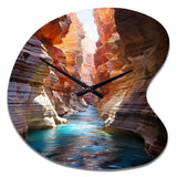 Canyon Antelope Turquoise Drips - Asymmetric Metal Wall Clock