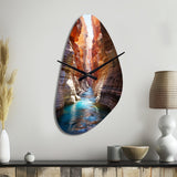 Canyon Antelope Turquoise Drips - Asymmetric Metal Wall Clock