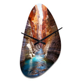 Canyon Antelope Turquoise Drips - Asymmetric Metal Wall Clock