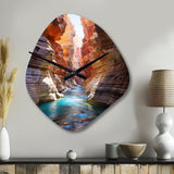 Canyon Antelope Turquoise Drips - Asymmetric Metal Wall Clock
