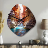 Canyon Antelope Turquoise Drips - Asymmetric Metal Wall Clock