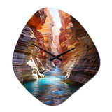 Canyon Antelope Turquoise Drips - Asymmetric Metal Wall Clock