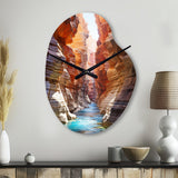 Canyon Antelope Turquoise Drips - Asymmetric Metal Wall Clock