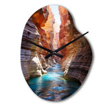 Canyon Antelope Turquoise Drips - Asymmetric Metal Wall Clock