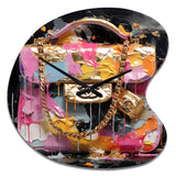 Fashion Bag Couture Pink Gold - Asymmetric Metal Wall Clock