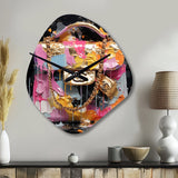 Fashion Bag Couture Pink Gold - Asymmetric Metal Wall Clock