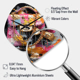 Fashion Bag Couture Pink Gold - Asymmetric Metal Wall Clock