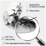 Asian Art Landscape Sumi - Asymmetric Metal Wall Clock