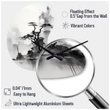 Asian Art Landscape Sumi - Asymmetric Metal Wall Clock
