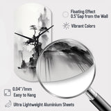 Asian Art Landscape Sumi - Asymmetric Metal Wall Clock