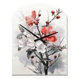 Asian Art Apple Blossom I - Asymmetric Metal Wall Clock