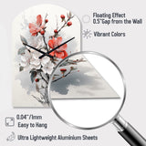 Asian Art Apple Blossom I - Asymmetric Metal Wall Clock