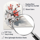 Asian Art Apple Blossom I - Asymmetric Metal Wall Clock
