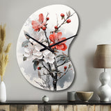 Asian Art Apple Blossom I - Asymmetric Metal Wall Clock