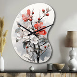 Asian Art Apple Blossom I - Asymmetric Metal Wall Clock