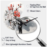 Asian Art Apple Blossom I - Asymmetric Metal Wall Clock