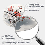 Asian Art Apple Blossom I - Asymmetric Metal Wall Clock