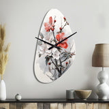 Asian Art Apple Blossom I - Asymmetric Metal Wall Clock