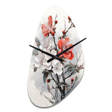 Asian Art Apple Blossom I - Asymmetric Metal Wall Clock