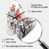 Asian Art Apple Blossom I - Asymmetric Metal Wall Clock