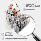 Asian Art Apple Blossom I - Asymmetric Metal Wall Clock